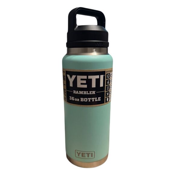 YETI RAMBLER 36 oz INSULATED BOTTLE WITH CHUG CAP SEAFOAM GREEN NWT FREE S/H - Picture 1 of 4